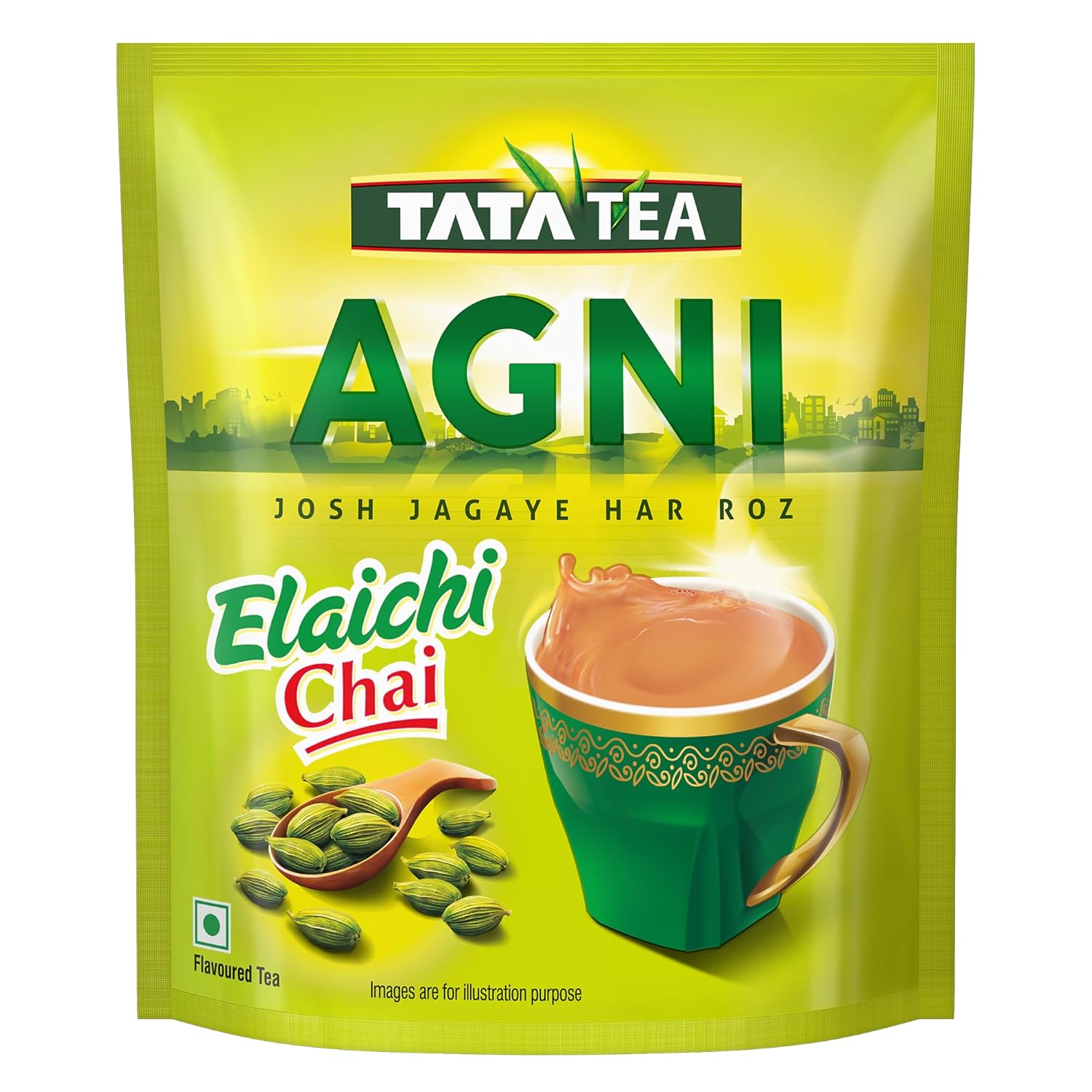 Tata Tea Agni Elaichi Chai Patti - 1 Kg, 35.2 Ounce | Strong Chai With Cardamom Flavor Tea - Loose Leaves Black Tea, Medium Caffeine Chai Patti