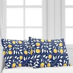 King Size Double Bedsheet With 2 Pillow Covers - 87 X 108 Inches, Navy & Orange | Soft & Durable For Everyday Use - All Season Comfort