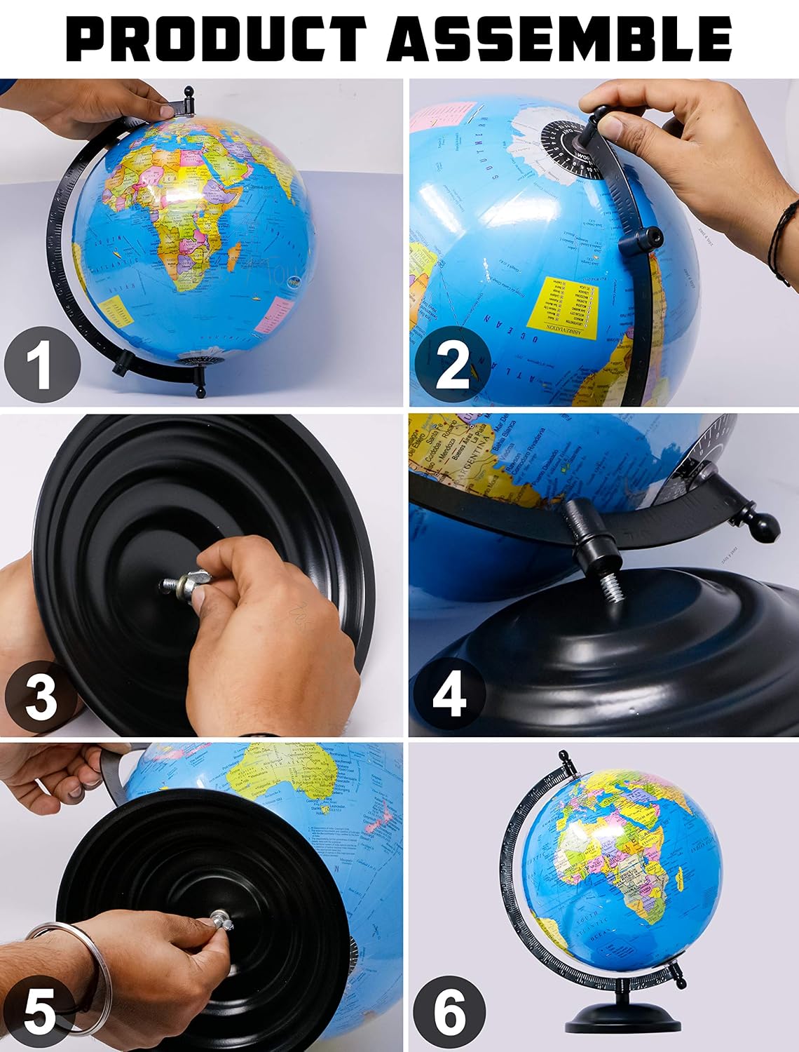 Globe For Kids, Stem Steam Educational World Globe With Magnifying Glass For Kids, Office, Students - 10 Inch (Blue) Political Globe, Pack Of 1