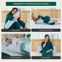 Half Body Pillow, Cooling Gel Memory Foam Pillow For Sleeping, Sky-Blue - 10 W X 30 L Inch | Soft Bed Pillow, Hug Pillow Insert For Sleeping & Side Sleeper | Grey Zipper Cover, Breathable