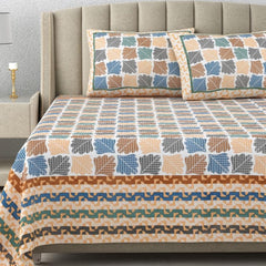 Cotton King Size Bedsheet With 2 Matching Pillow Covers - 90 X 108 Inches, Multicolor | Designer Printed Bedsheet Set - Naturally Soft, Breathable, & Skin-Friendly