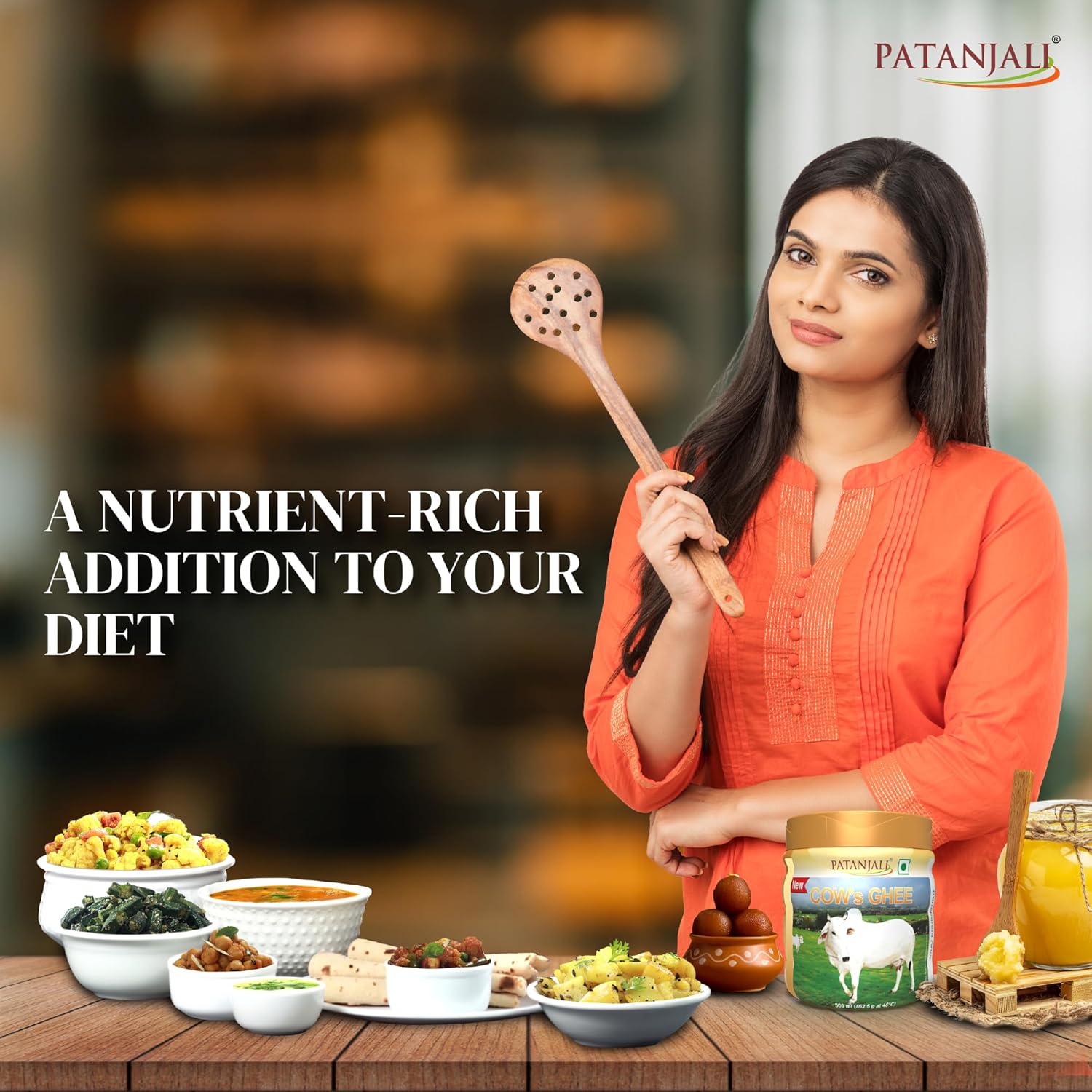 100% Natural Cow'S Ghee By Patanjali | High In Vitamins A, D & Healthy Desi Ghee For Protact Eyesights | (500ml) 16.9 Ounce | Jar Pack