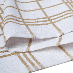 Encasa Xo Kitchen Towels Dish Cloths Sets 430 Gsm | Highly Absorbent Cotton Terry Towels Multipurpose For Washing Dishes & Cleaning Towel | Pack Of 4 (Beige Terry)
