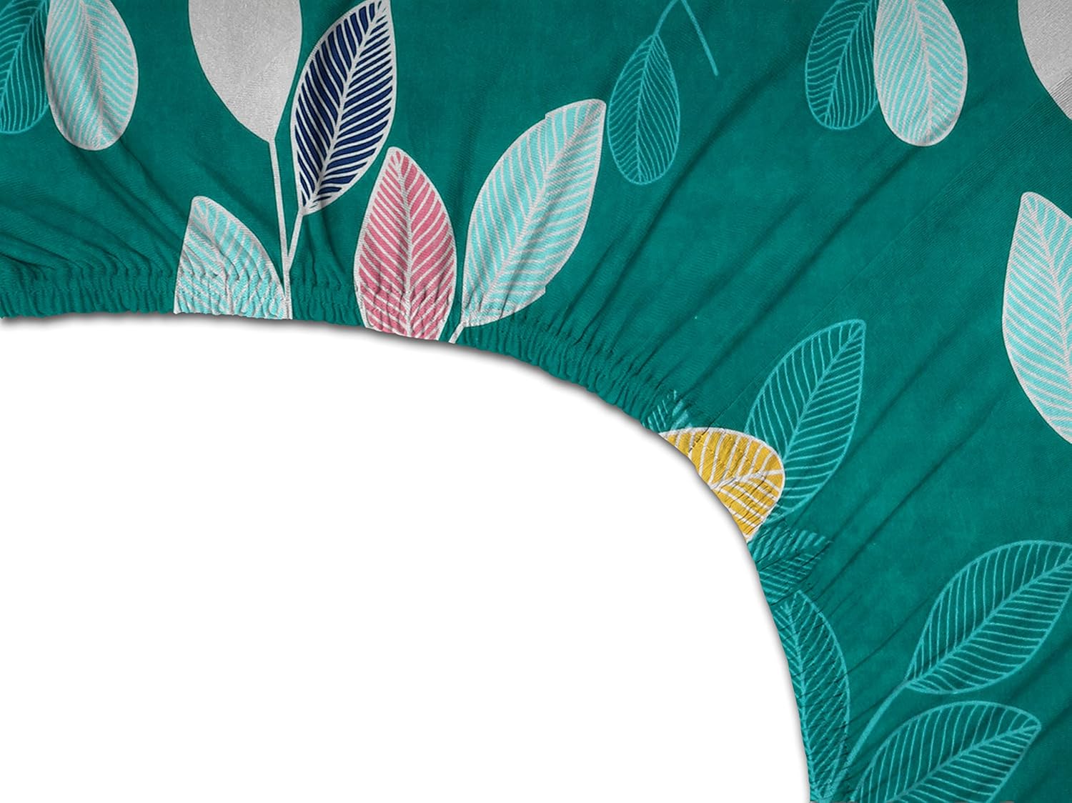 Printed Double Bedsheets With 2 Pillow Covers - Size-78 X72+8 Inches, Dark Green | Queen Size Bed With All Around Elastic Breathable Long Lasting