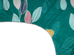 Printed Double Bedsheets With 2 Pillow Covers - Size-78 X72+8 Inches, Dark Green | Queen Size Bed With All Around Elastic Breathable Long Lasting