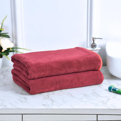 Black Gold The Finer Touch Premium Microfiber Bath Towel 900 Gsm | Ultra Soft & Absorbent Quick Dry Towel Lightweight Microfiber Bath Towel (Maroon) - Pack Of 2