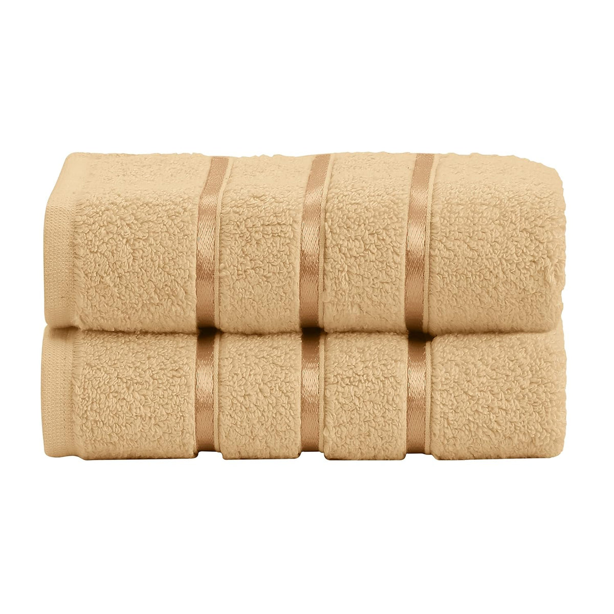 Spread Spain 100% Cotton Hand Towel 600 Gsm | Soft, Fluffy, Super Absorbent & Quick Dry Towels For Pool, Spa & Gym (Gold) -Set Of 2
