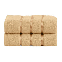 Spread Spain 100% Cotton Hand Towel 600 Gsm | Soft, Fluffy, Super Absorbent & Quick Dry Towels For Pool, Spa & Gym (Gold) -Set Of 2