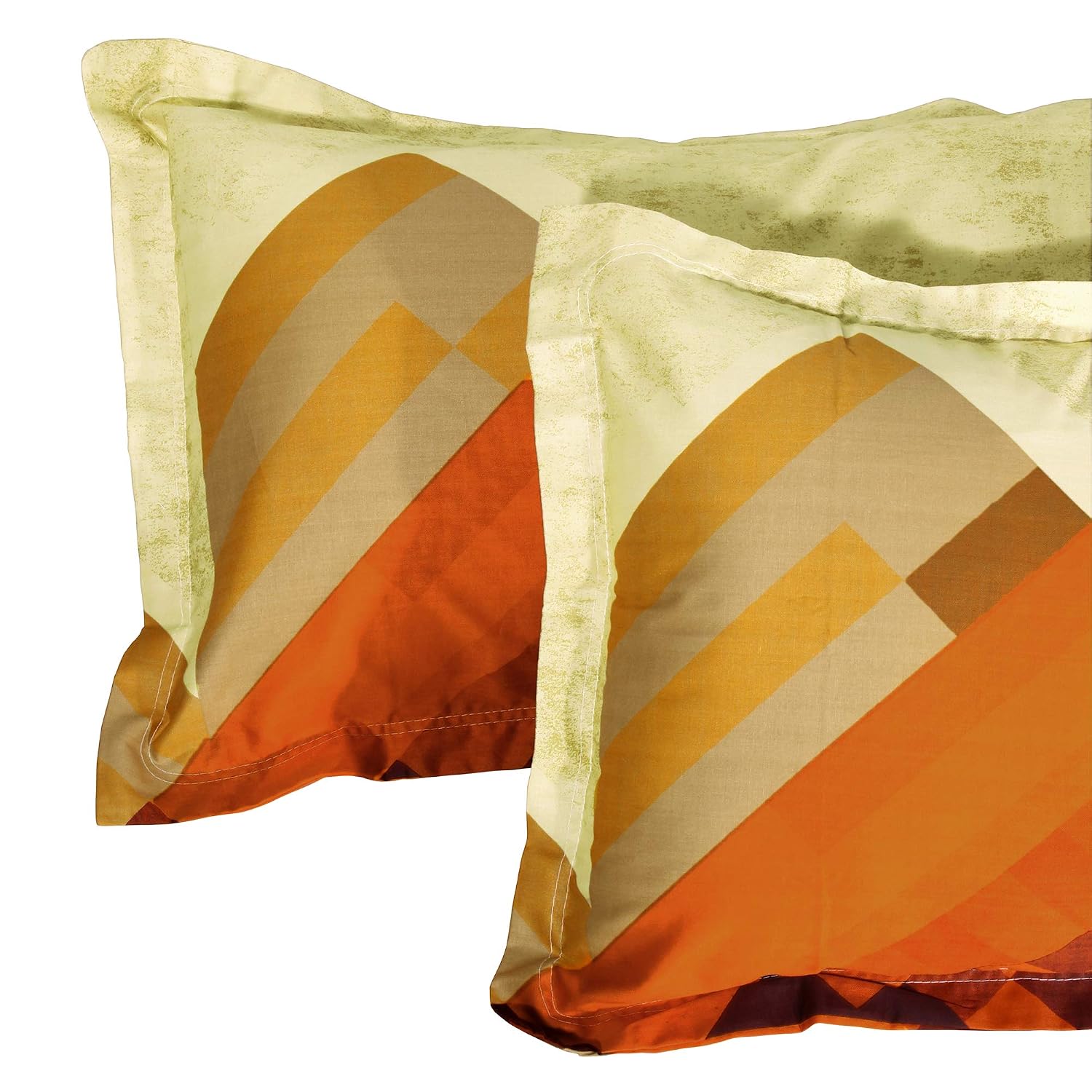 Bedsheet For King Size Bed With 2 Pillow Covers - 106 X 106 Inches, Mustard & Brown | Soft & Durable For Everyday Use - All Season Comfort