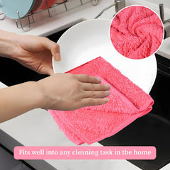 Kuber Industries Cleaning Towel 350 Gsm | Reusable Cleaning Cloths For Kitchen, Duster & Home Cleaning Towel - Pack Of 2 (Pink)
