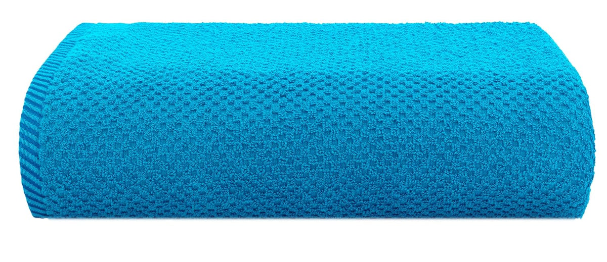 Casa Copenhagen Egyptian Cotton Popcorn 1 Pcs Large Bath Towel 500 Gsm (Teal Blue)