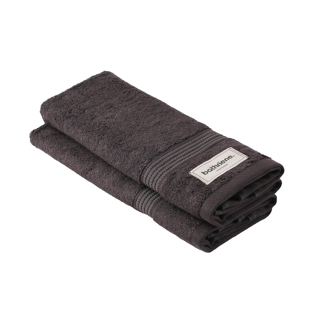 Bathriene Bamboo Hand Towels 400 Gsm | Ultra Soft, Absorbent & Quick Dry Towel (Midnight Grey)- Set Of 2