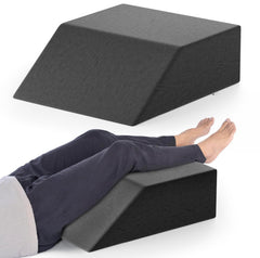 Leg Elevation Pillow, Relieves Leg, Hip & Knee Pain, Dark Grey, Medium Size - 24 X 20 X 8 Inch | Ideal For Post - Surgical Recovery - Relieves Discomfort Of Varicose Veins, Phlebitis