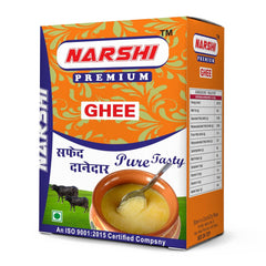 100% Natural Danedar Ghee By Narshi | Good Source Of Vitamin A, Delicious Healthy & Nutritious Traditional Homemade Ghee | (1 Litr) 33.8 Ounce | Box Pack