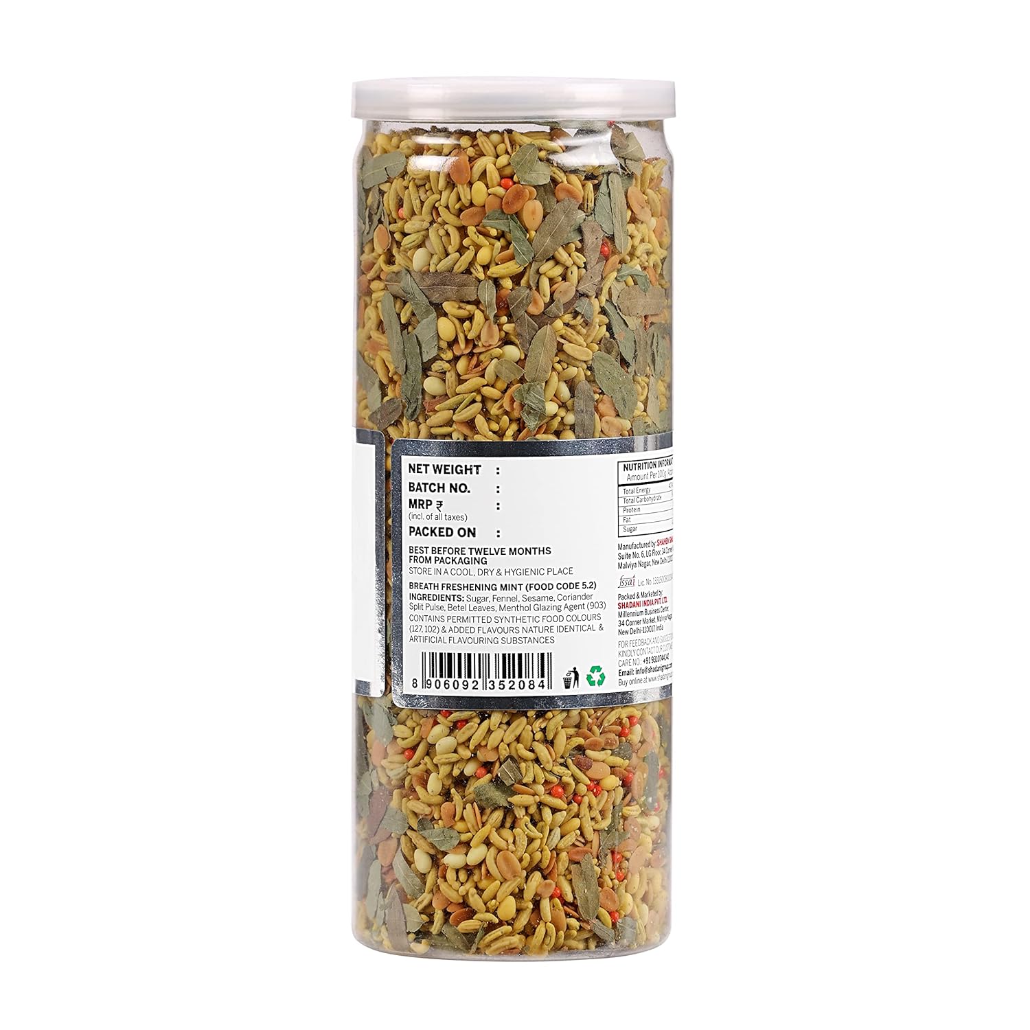 Shadani South Mix Saunf (Pack Of 200gm), South India Special Cool Mint Mix Fennel Mouth Freshener