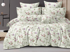 Super Soft Cotton King Size Bedsheet With 2 Pillow Cover + Comforter - 72 X 78 Inches, Multicolor | All Around Elastic Fitted | Skin Friendly & Long Lasting