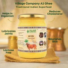 Premium A2 Cow Desi Ghee By Village Company | Rich In Nutrients Calcium & Iron Pure Healthy Desi Cow Ghee For Weight Loss | 5 Litr (1 Litr * 5) 169.0 Ounce | Jar Pack