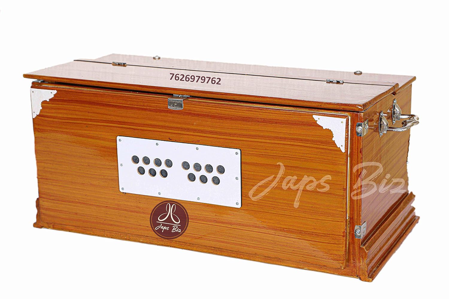 Harmonium 39 Keys, 7 Stopper, 3 1/4 Octave, Double Bellow, 2 Reeds (Bass- Male) | Wooden Frame On Keys - Brown Color