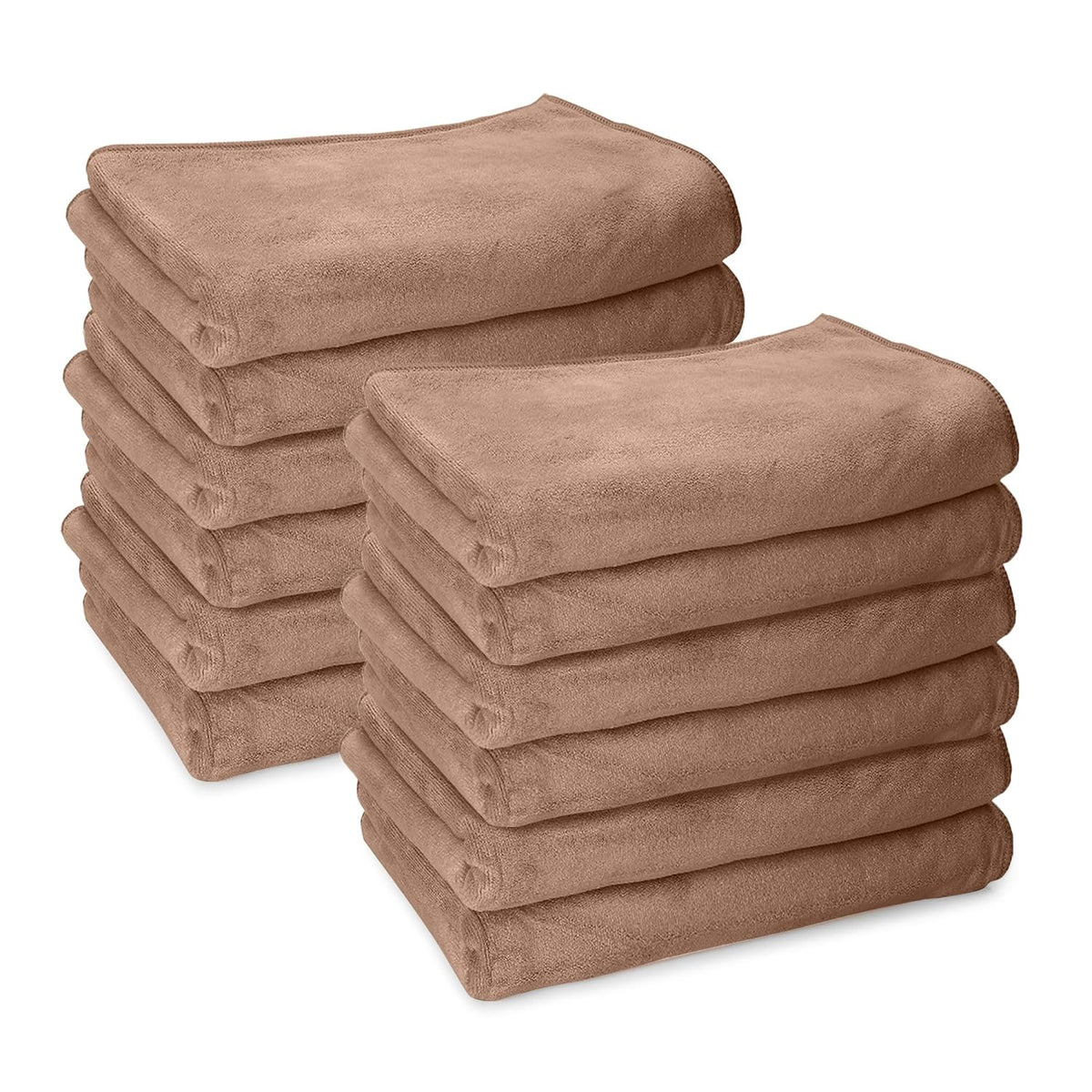 Housse Premium Microfiber Face Towel 1700 Gsm | Korean Beauty Ultra Absorbent, Odour-Free, Quick Dry Face Towel (Pack Of 12) - Rustic Chestnut