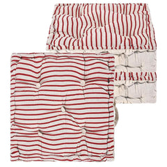 Cotton Chair Cushions Pillow For Sitting, Back Rest, Lining Print - Maroon | Chair Pad For Office Work & Posture Support | Furniture Cushion, Lightweight & Portable, Long Lasting - Pack Of 3