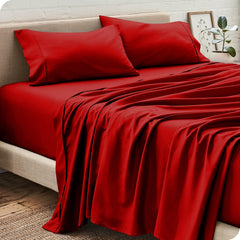 Super King Size Flat Bedsheet With 2 Pillow Covers - 110 X 112 Inches, Burgundy | Good For Home, Hotel, Villa, Resort & Guest House
