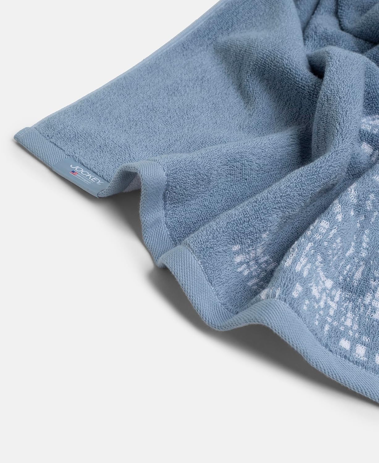 Jockey T124 Men'S Cotton Rich Terry Ultrasoft & Durable Printed Bath Towel 590 Gsm (Dusty Blue)