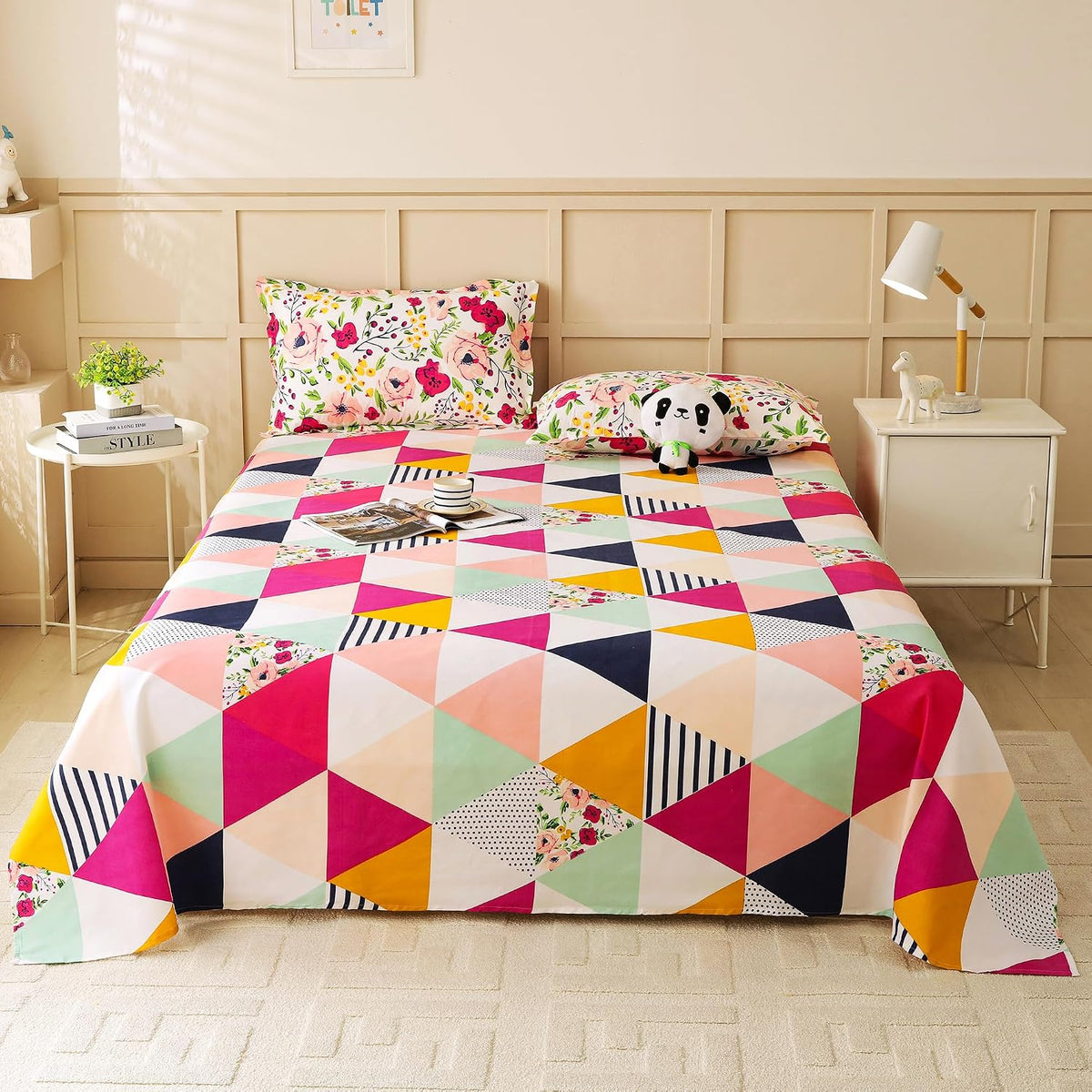 Microfiber Bedsheet Double Bed With 2 Pillow Cover - 88 X 100 Inches, Multicolor | Soft & Light-Weight - Special Occasion | Bedsheet For Queen Size Bed