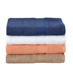 Fresh From Loom Luxury Edition Egyptian 100% Pure Cotton Bath Towel 2400 Gsm | High Water Heavy Soft Dual Stitched Bath Towel (Mulicolor) - 4 Pcs