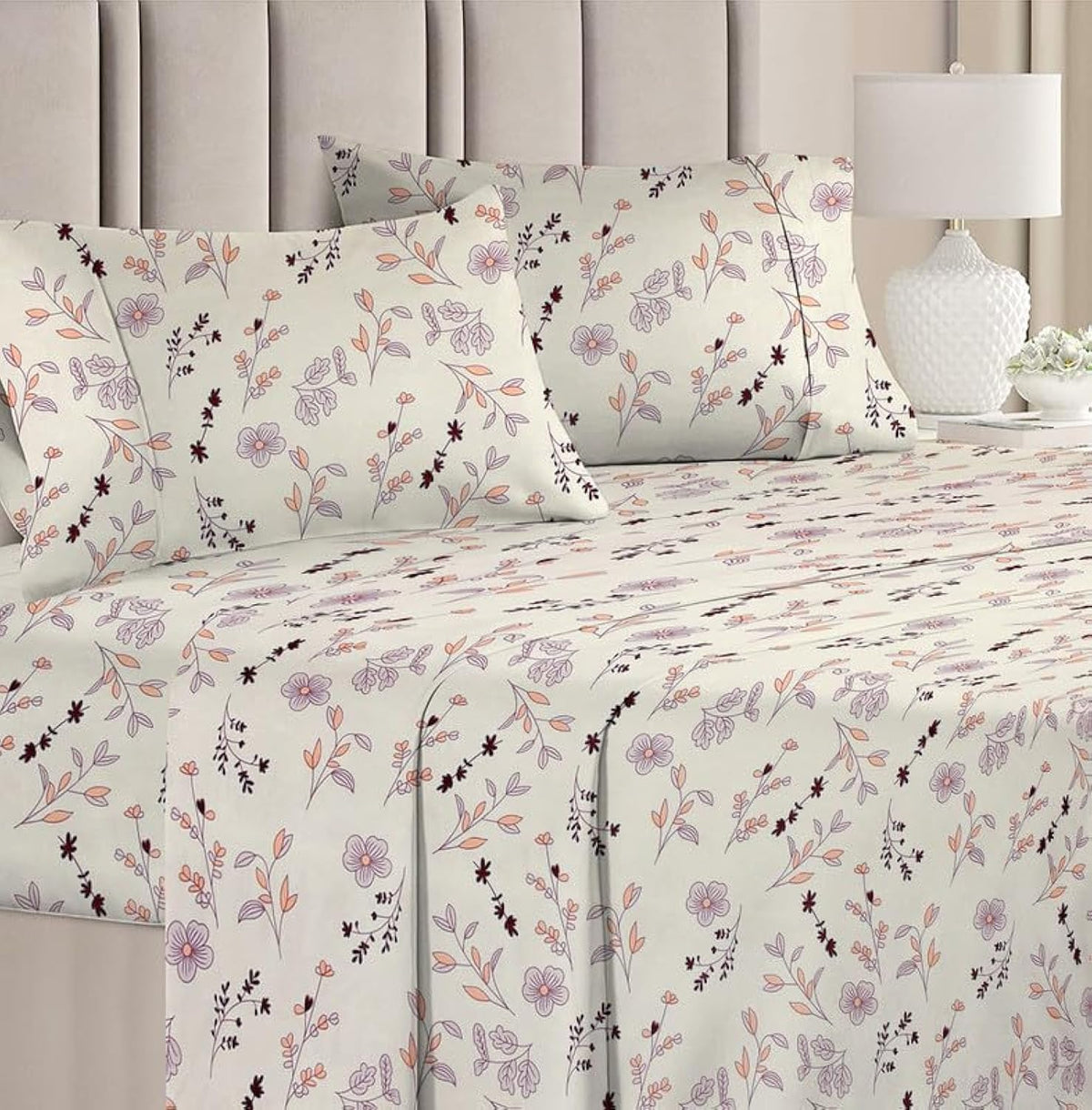 Premium 100% Cotton Double Bedsheets With 2 Pillow Covers - 86 X 90 Inches, Off White | Ideal For Bedroom, Guest Room, Home, Daily Use