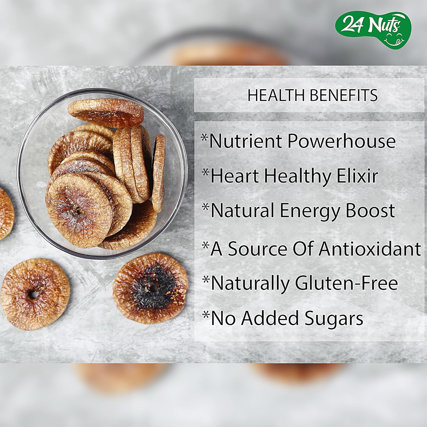 Natural Afghani Royal Jumbo Size Anjeer By 24 Nuts 500gm, (250gm*2) Each | Exclusively Fresh Healthy Special Figs Tin Jar | 17.6 Ounce