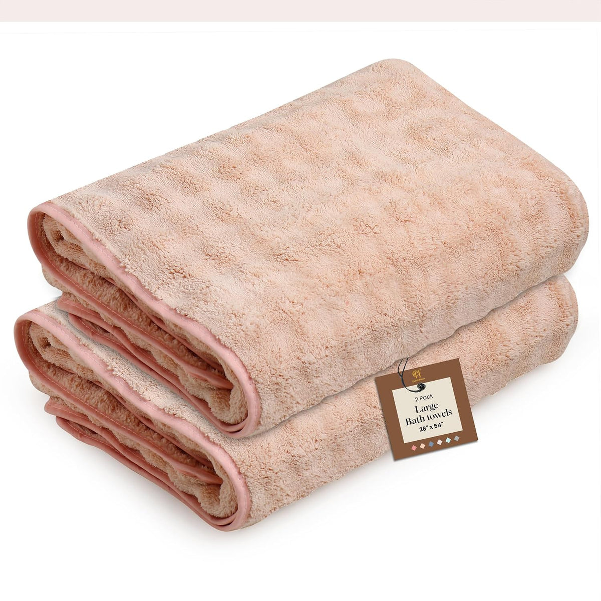 Enrich Homes Microfiber Bath Towels 900 Gsm | Large Size Super Soft Towel For Women & Men (Light Saffron)- 2 Pcs