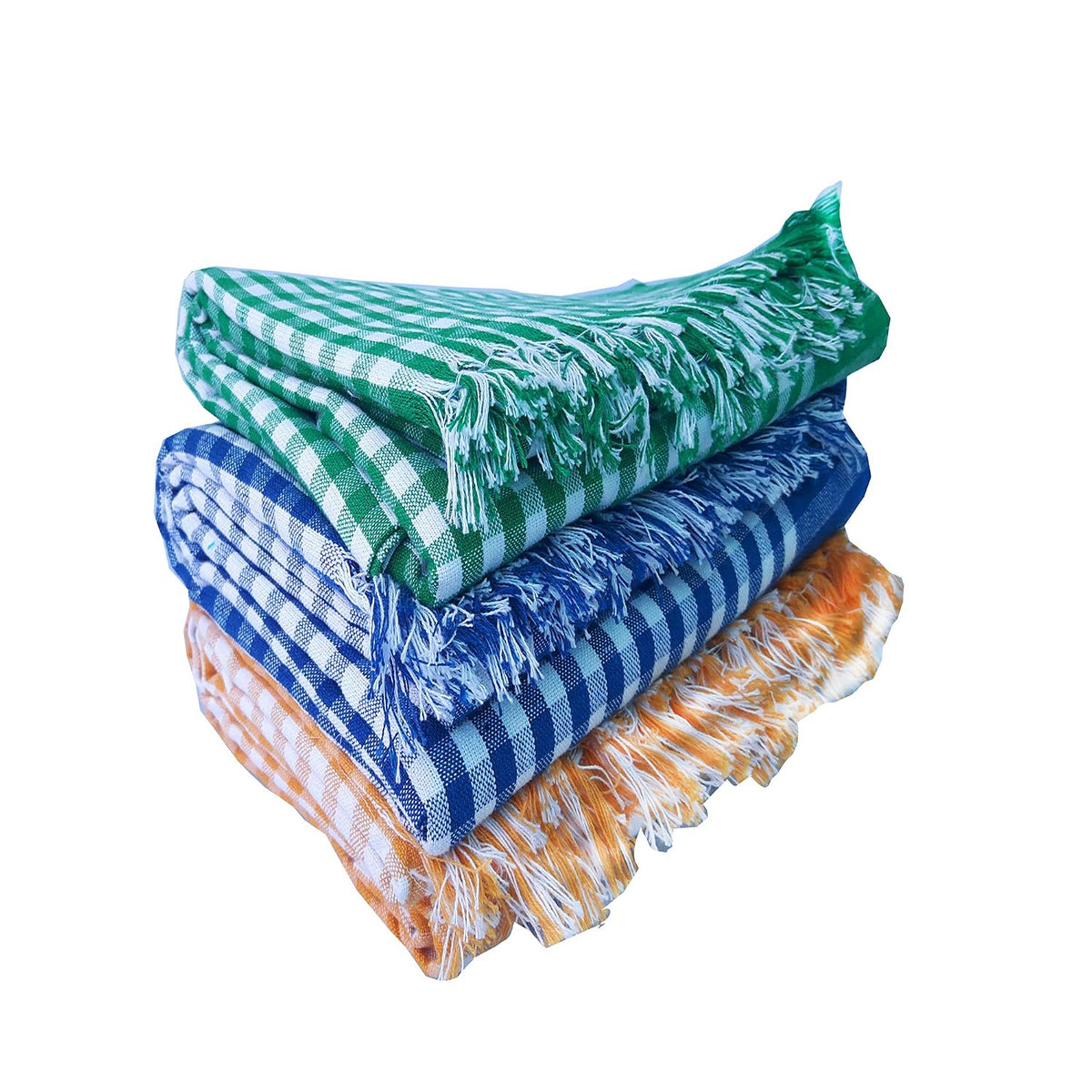 Sai Balaji 100% Pure Cotton Handloom Towels 800 Gsm With 1 Year Guarantee Xxxl Size Heavy Quality | Multi Color (Pack Of 3)