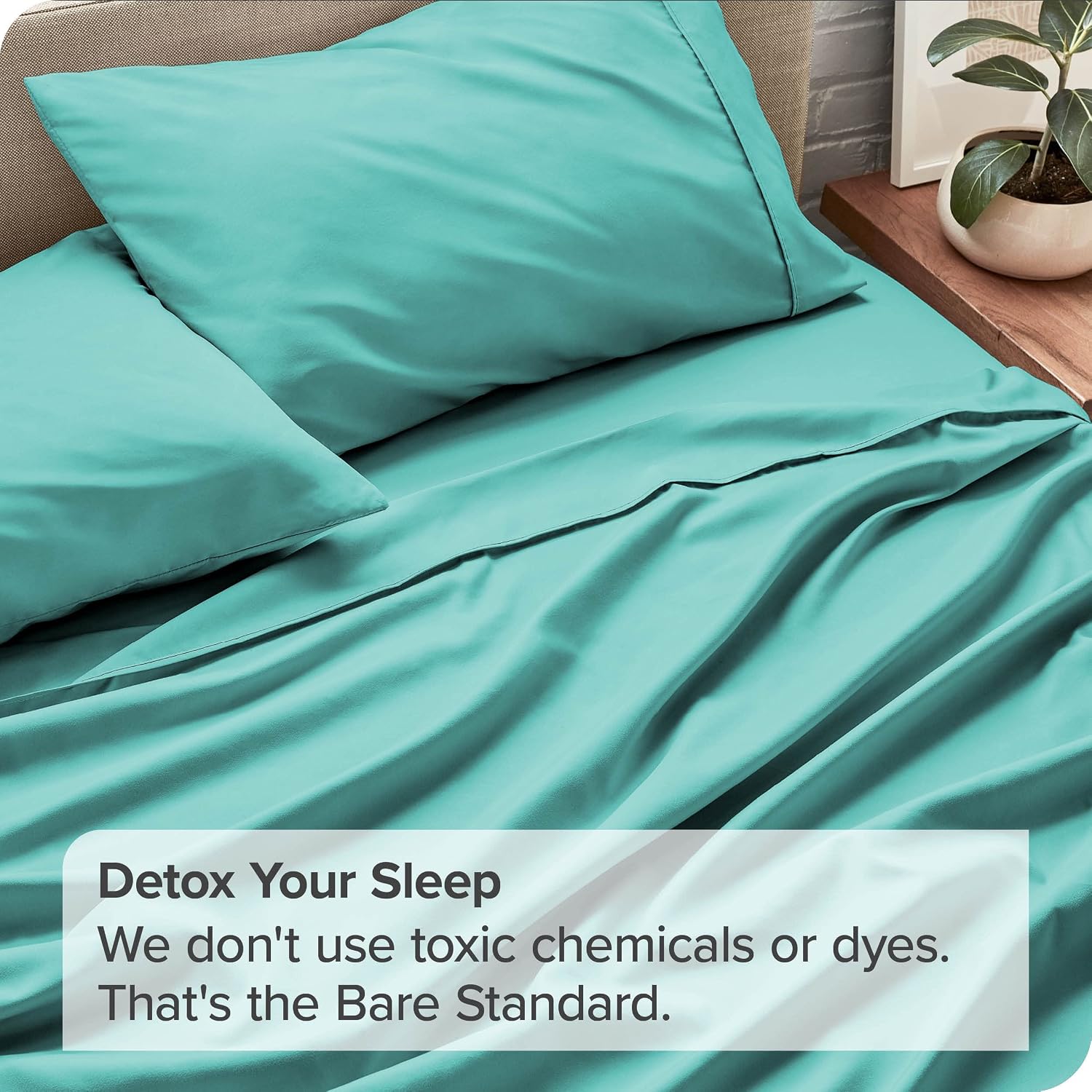 Bedsheets King Size With 2 Pillow Cover - 108 X 108 Inches, Aqua Blue | Comfort & Luxury For A Perfect Sleep Experience | Breathable & Wrinkle Free