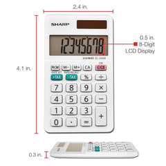 Sharp EL-244WB Business Calculator, White | Large LCD displays Crisp