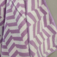 Cotton Bolls Textiles Microfiber Bath Towels 280 Gsm | Soft Coral Fleece Towel With Hook Quick Dry Super Absorbent Bath Towel For Men & Women (Zig-Zag Purple)