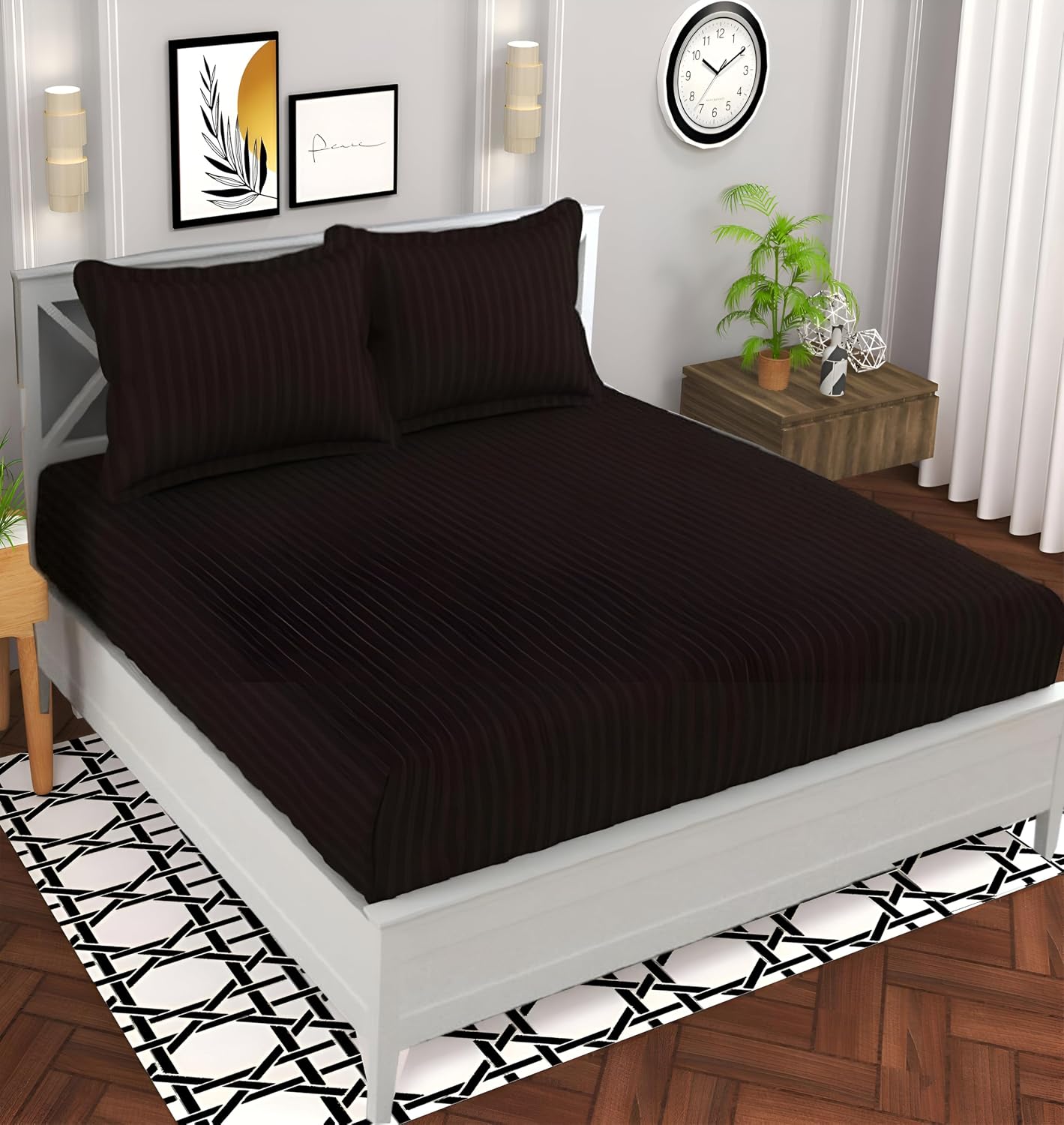 Cotton Double Bedsheet With 2 Pillow Cover - 90 X 90 Inches, Brown | Suitable For All Seasons & Easy To Wash | Bedding Set For Daily Use