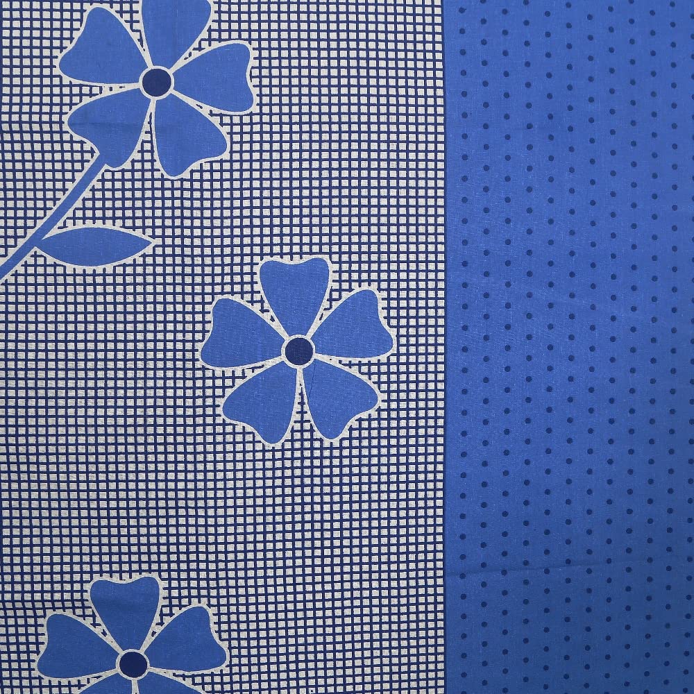 Cotton Double Bedsheet For King Size With 2 Pillow Covers - 90 X 100 Inches, Rama Blue | Super Soft Breathable & Wrinkle Free