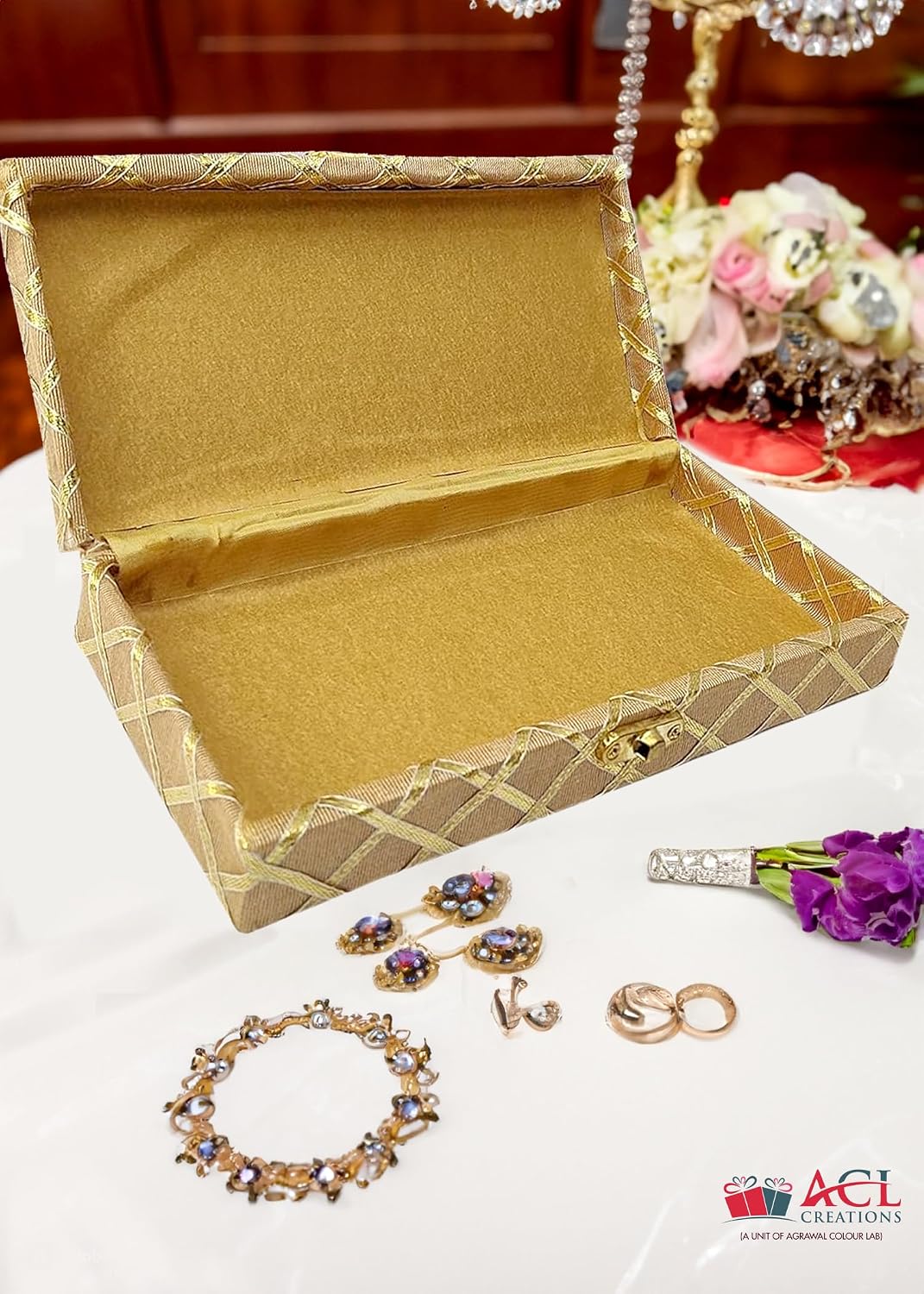 Engineered Wood Decorative Cash Box, Shagun Box, Gift Box, Jewellery Box, Money Box Envelop Wedding Gift, Pack Of 1 Assorted Colour