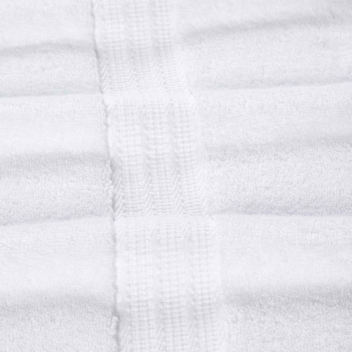 Senses By Riba 2 Bath + 2 Hand & 2 Wash Cloth Towel 1800 Gsm | All Cotton Premium Hotel & Spa Quality, Highly Absorbent Towel (White) - 6 Piece