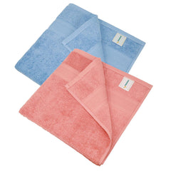 Mytrident Soft Comfort Air Rich 100% Cotton Bath Towel 1000 Gsm | Highly Absorbent Towels For Men & Women Bath Towel (Allure & Coral Haze) - 2 Pcs