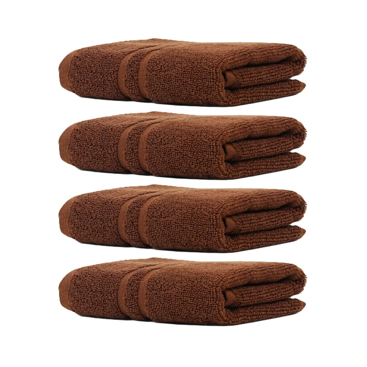 Zahya Terry Cotton Hand Towels 800 Gsm | Soft, & Absorbent Hand, Face, Gym & Travel Use (Brown) - Pack Of 4