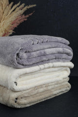 Hanker Velvet Touch Microfiber Bath Towel 1800 Gsm | Ultra-Soft & Plush, Instant Dry Technology Large Size Bath Towel (White, Light Gray, Dark Gray) - 3 Pcs