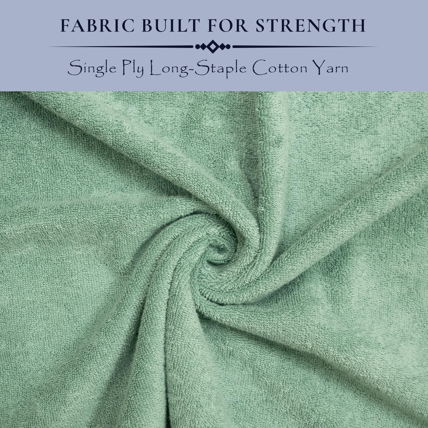 Rangoli 100% Cotton Fibre 1 Bath & 2 Hand Towel 900 Gsm | Highly Durable & Super Absorbent Towel | Skin-Friendly & Quick Drying Luxury Towels (Mint Green) - Pack Of 3