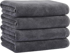 Microfiber Hand Towels 550 Gsm | Soft & Absorbent Face Towels For Bath, Spa, Gym (Gray) - Pack Of 4