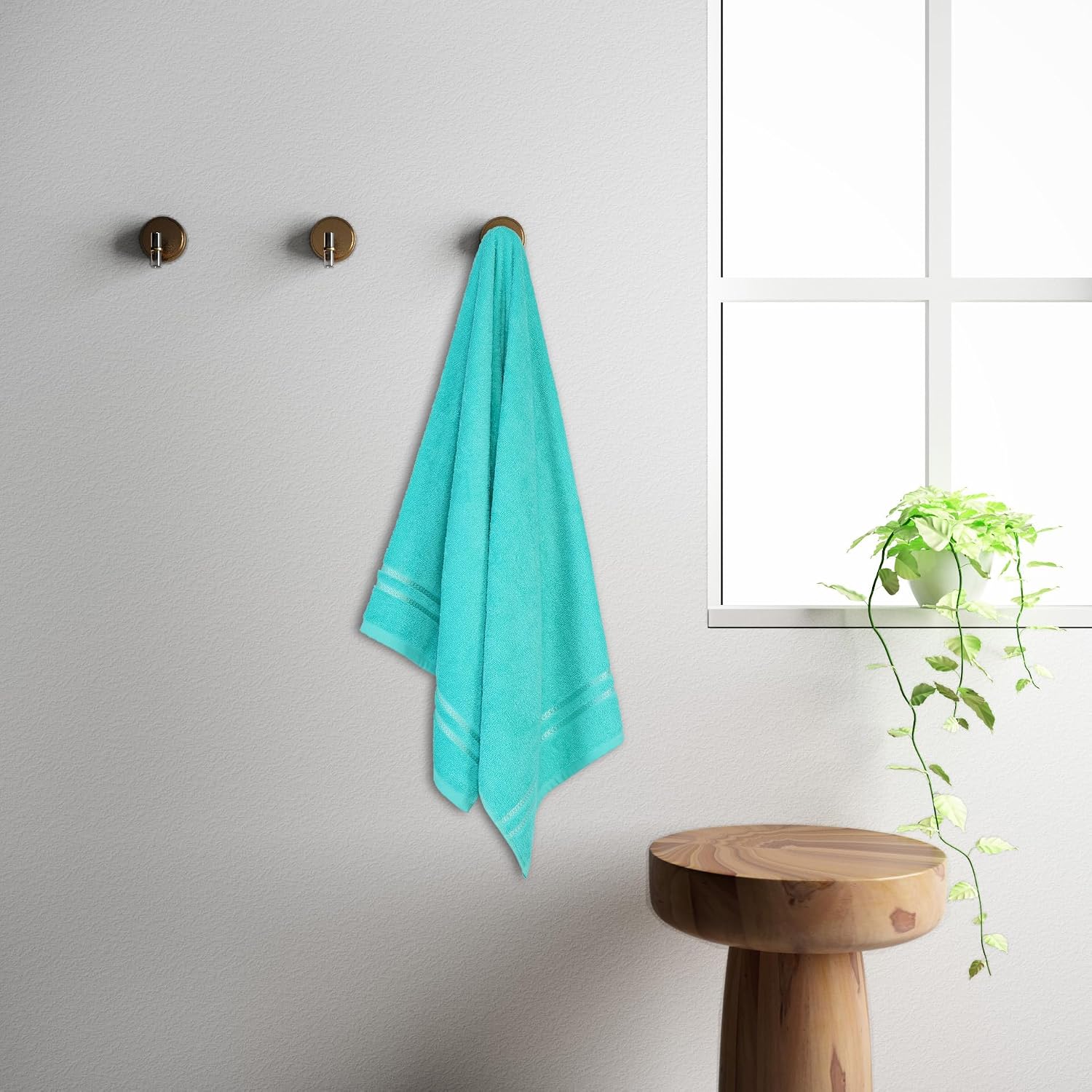 Welspun 100% Cotton Quik Dry Bath Towel 380 Gsm | High Absorbency Super Soft, Fast Drying Bath Towels Large Size (Sea Green)