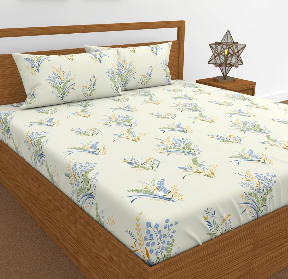 Double Bedsheet For Queen Size With 2 Pillow Covers For Home - 60 X 78 Inches, Cream | Smooth Finish, Soft Touch & Breathable Comfort For Everyday Use