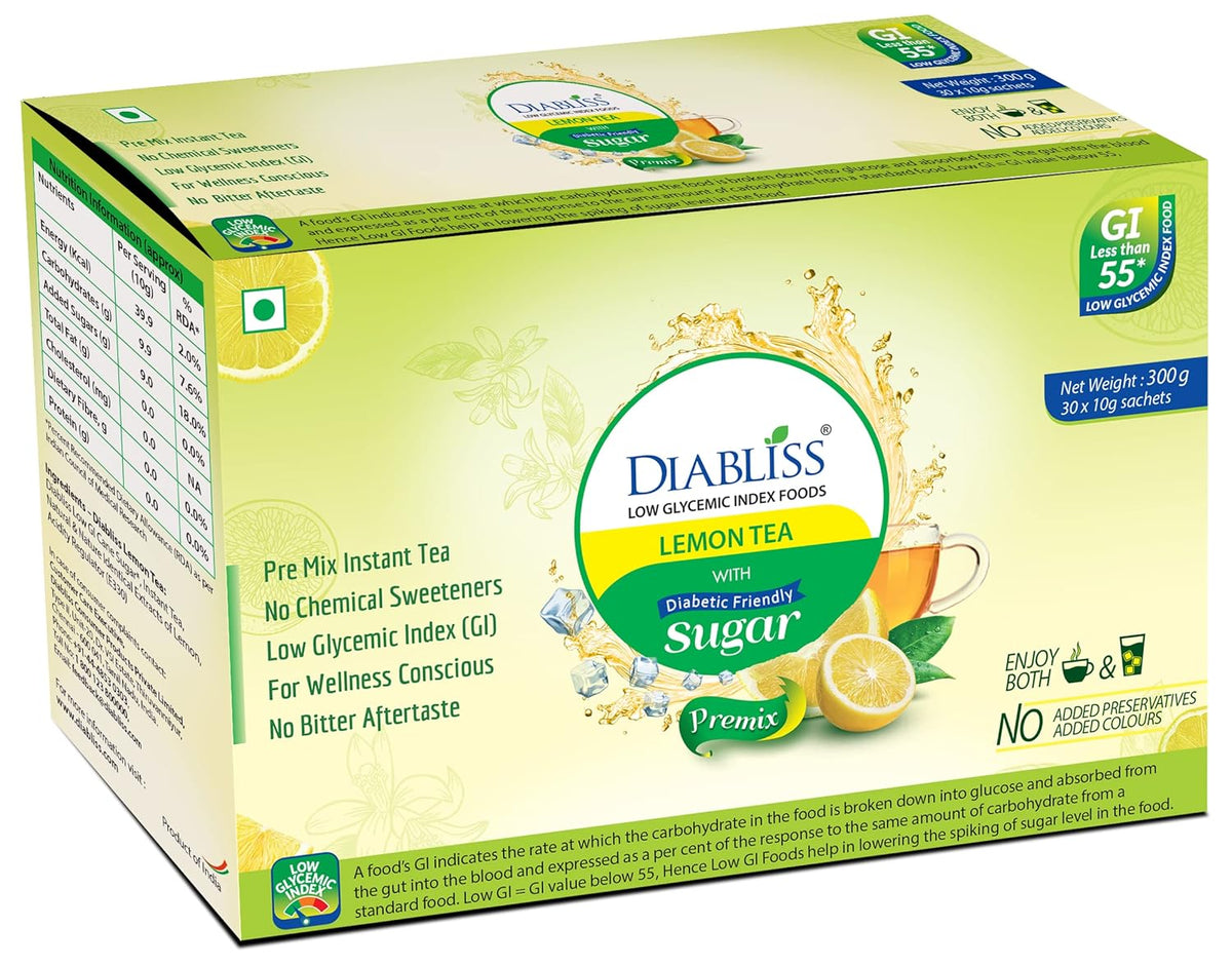 Instant Diabetic Tea Diabliss Premix Instant Lemon Green Tea With Diabetic Friendly Sugar ...