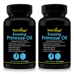 Nutriosys Evening Primrose Oil 1000mg, Helps In Weight Loss, Maintain Balanced Immune System, Healthy Skin & Hair | 90 Softgels 150gm 0.3lbs Each Pack Of 2