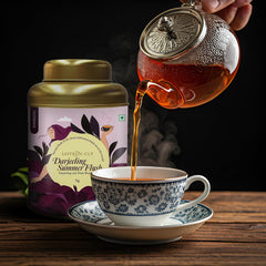 Saffron Cup Darjeeling Summer Flush Energetic Black Tea - 75gm Tin, 2.6 Ounce | 100% Natural, Rich In Antioxidants - Perfect For Connoisseurs & Heart Health | Low Caffeine, Rich & Full Bodied Flavor