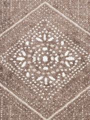 Homefresh Decorative Cotton Bath Towel 500 Gsm | Geometric Pattern Brown & White (Arkin)
